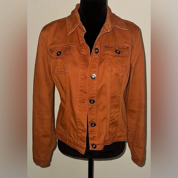 Baccini Jackets & Blazers - BACCINI Denim Jacket In Burnt Orange - Size M